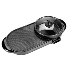 110V 2 in 1 Hot Pot BBQ Electric Hotpot Oven Smokeless Barbecue Pan Grill Machine