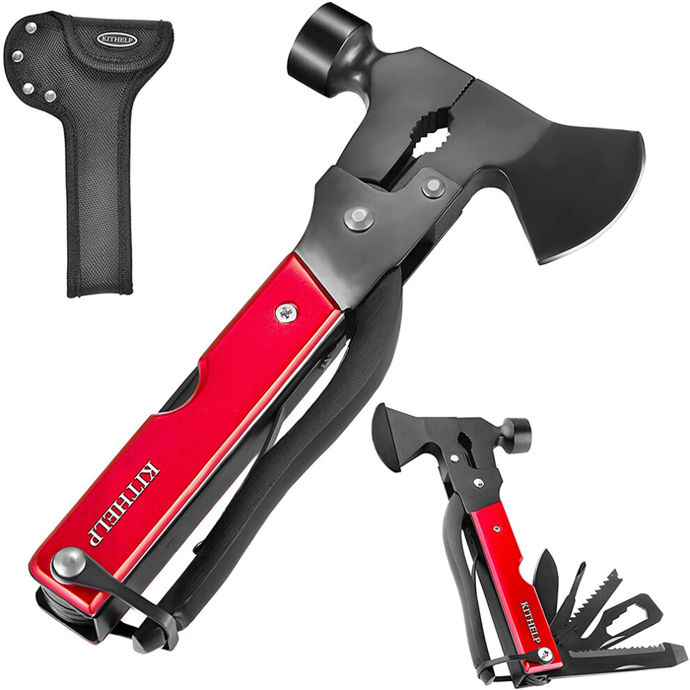 14 in 1 EDC Folding Multitool Knife Kit Hammer Saw Screwdrivers Pliers Bottle Opener Durable Sheath Camping Gear Survival Multitool Accessories O