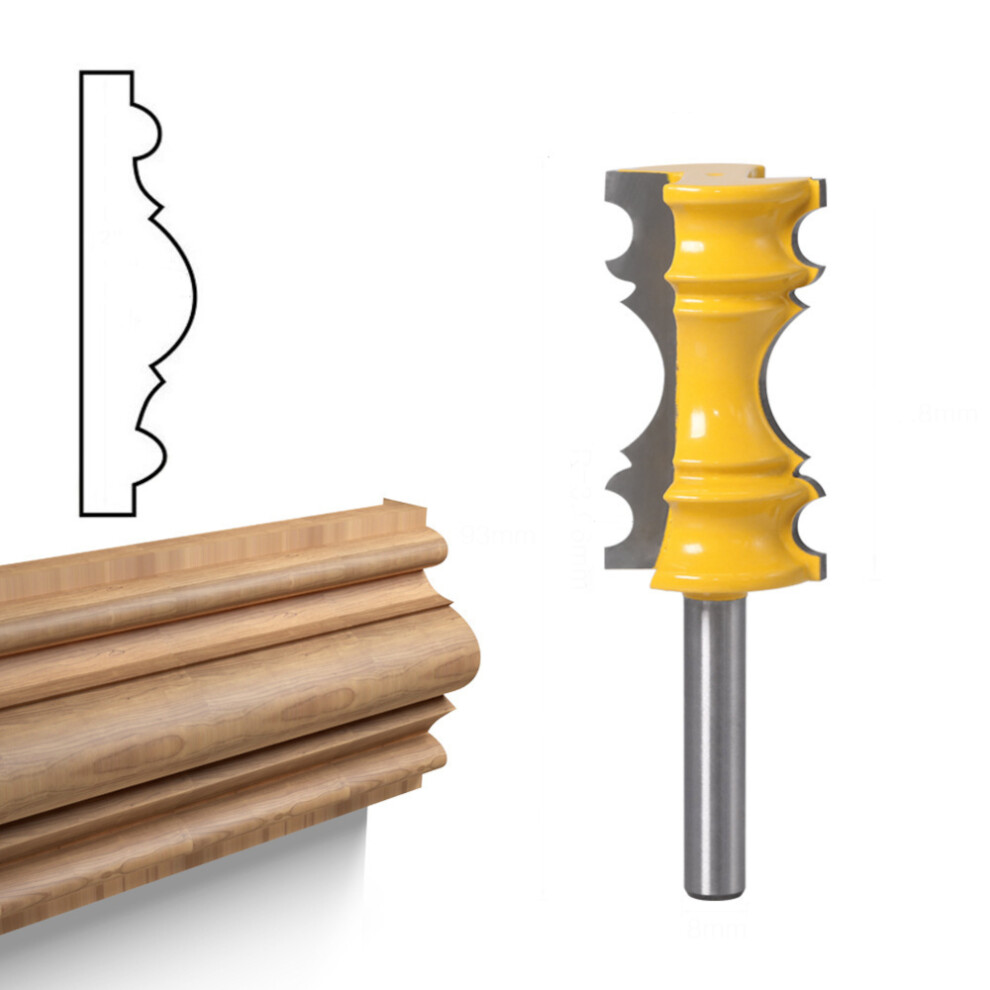 8Mm Shank Molding Router Bit Crown Flower Line Knife Tenon Cutter For Engraving Machine Woodworking Milling Cutter Tools 6906142923488