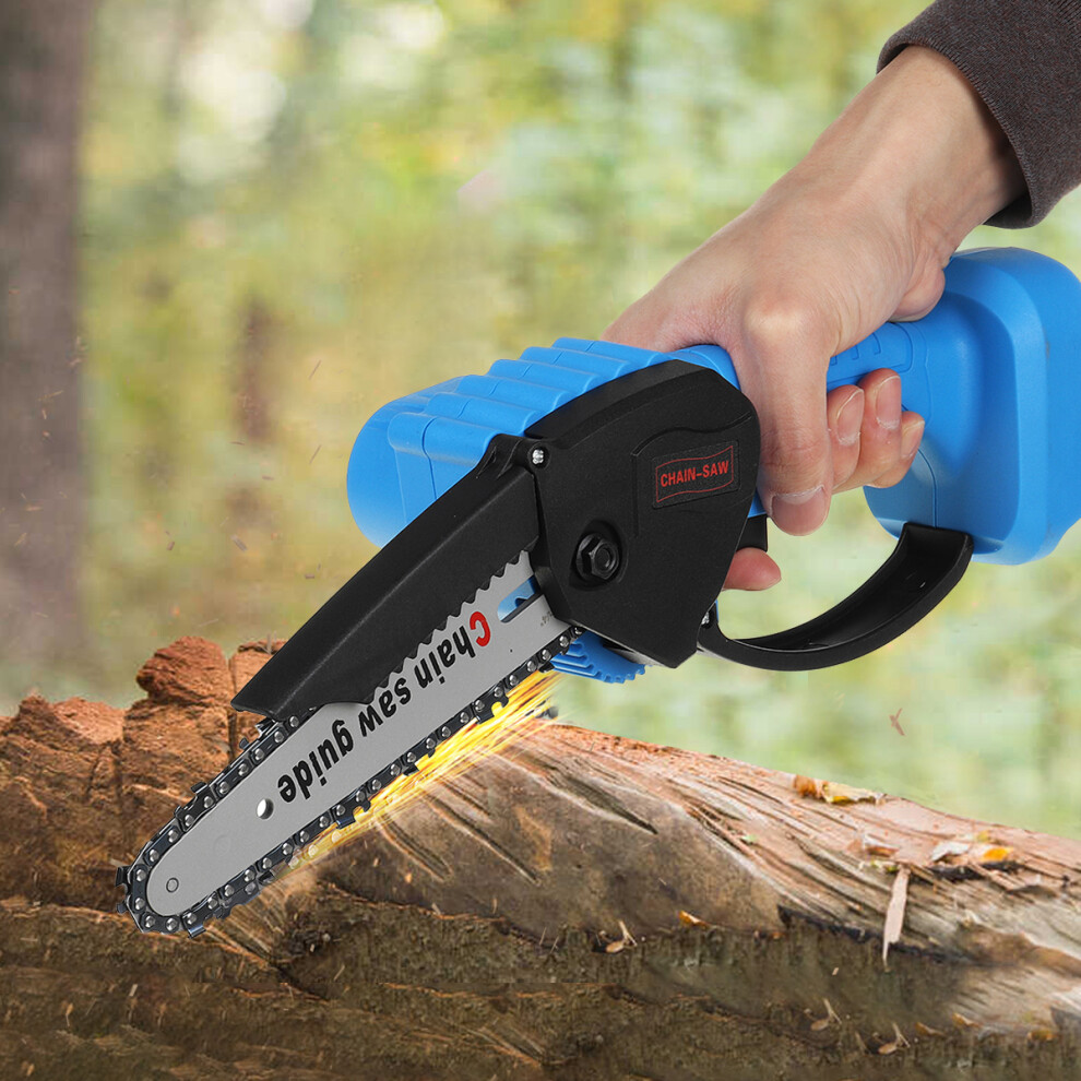 Electric Chain Saw Cordless Wood Mini Cutter 1200W One-Hand Saw Woodworking