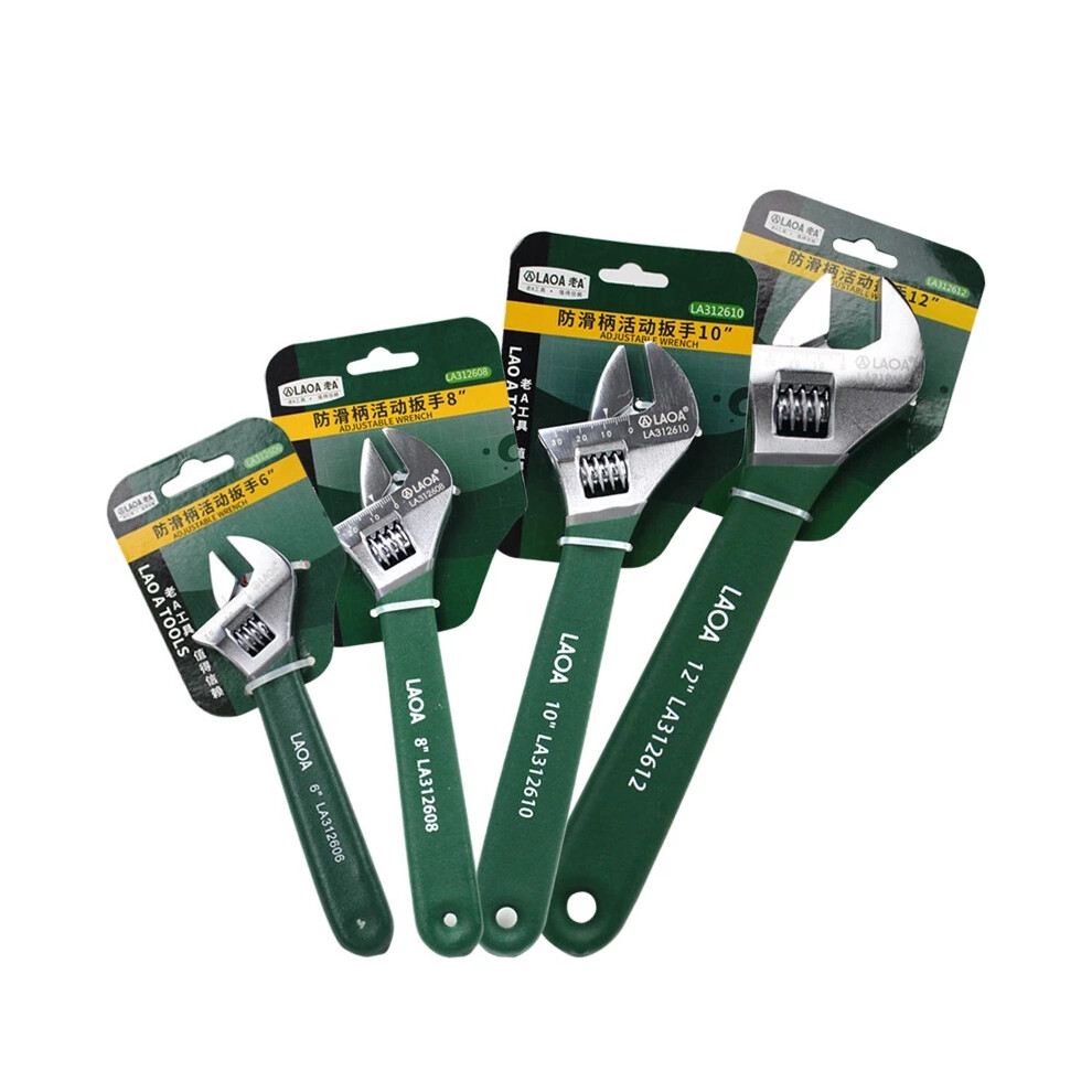 Laoa Anti-Slide Universal Monkey Wrench Adjustable Spanner Adjust Wrenches With Scale Stainless Steel Key Hand Tools 6900080345098