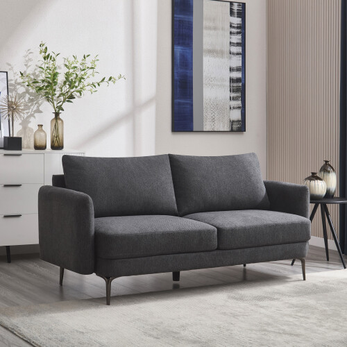 MORE4HOMES (Charcoal) SOFIA MODERN FABRIC LIVING ROOM 3 SEATER SOFA