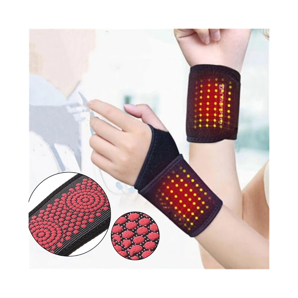 1 Pair of Self-Heating Wrist Brace Sports Protection Magnetic Therapy Tourmaline Arthritis Pain Relief Braces Belt for Health Care Tools