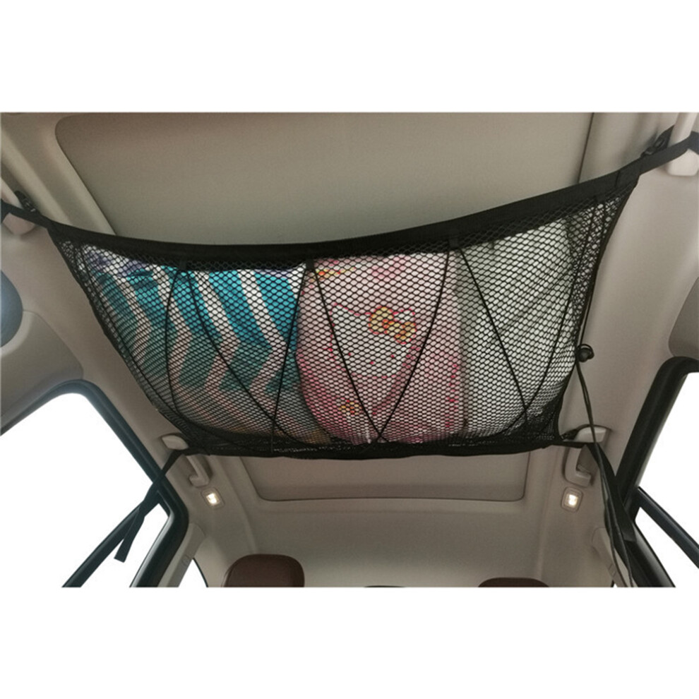 Car Ceiling Storage Net Pocket Universal Car Roof Interior Cargo Net Bag With Zipper Car Trunk Storage 8205119538907