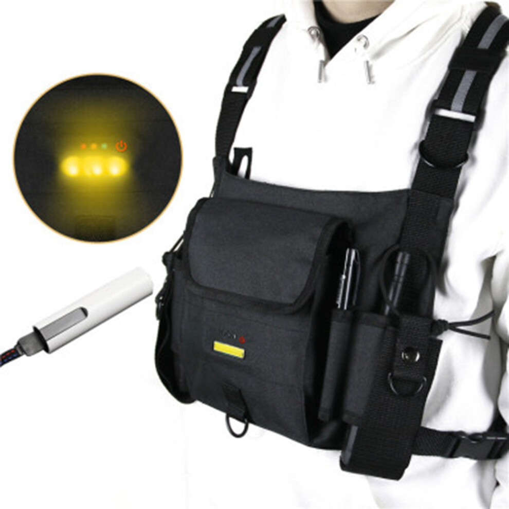 Vest Bag Chest Rig Pack Walkie Talkie Radio Waist Pack Pouch With Warning Light Storage Bag For Garden Tool 6906143140648