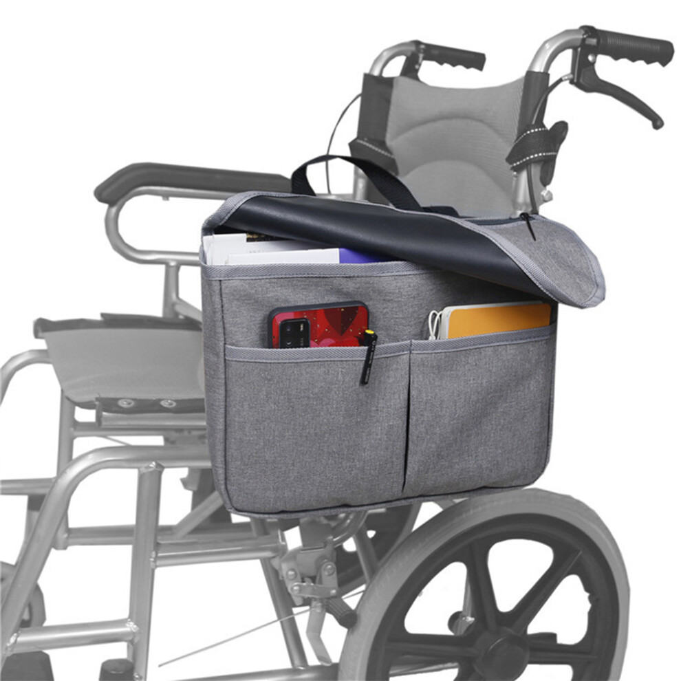 Wheelchair Backpack Bag Adjustable Shoulder Strap Large Capacity Wheel Chair and Walker Accessories Side Storage Bags