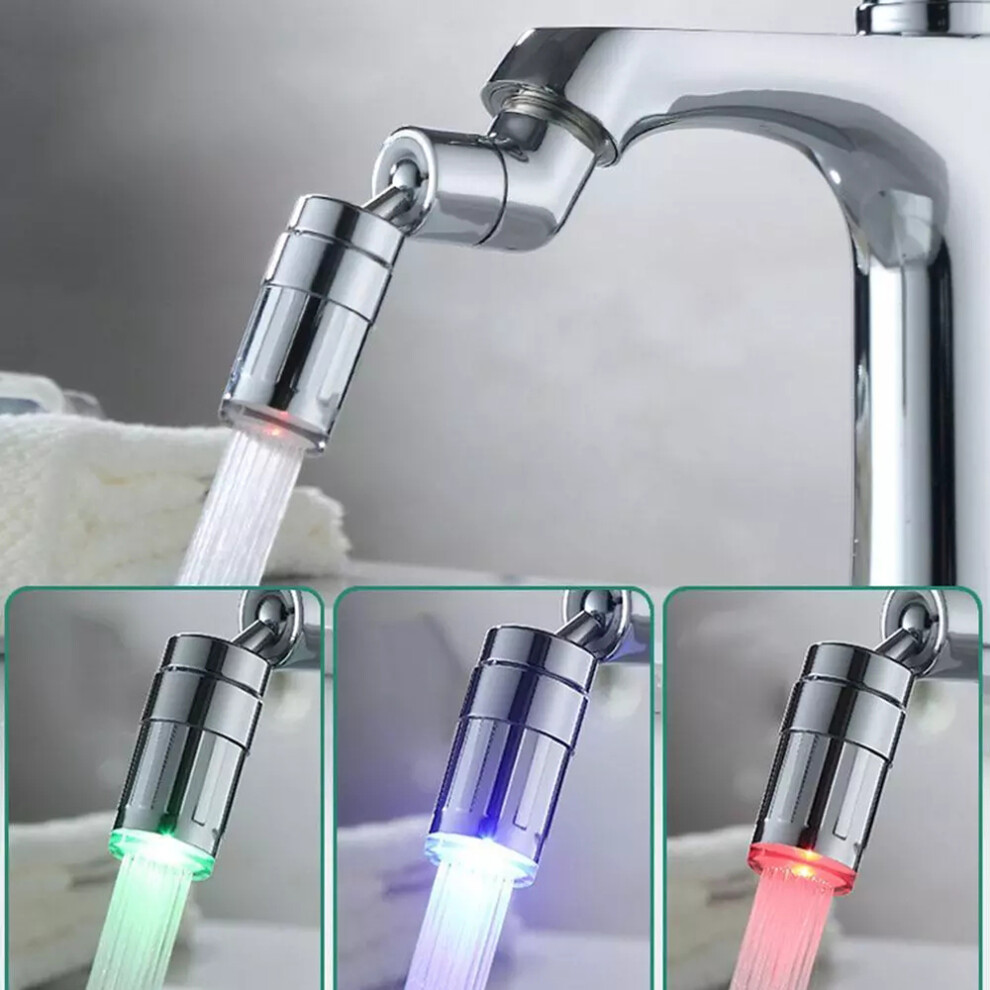 720 Rotation Led Tap Aerator Universal Splash Proof Swivel Water Saving Faucet Tap Nozzle For Kitchen Tap Bathroom Accessory Gadget 713791406004