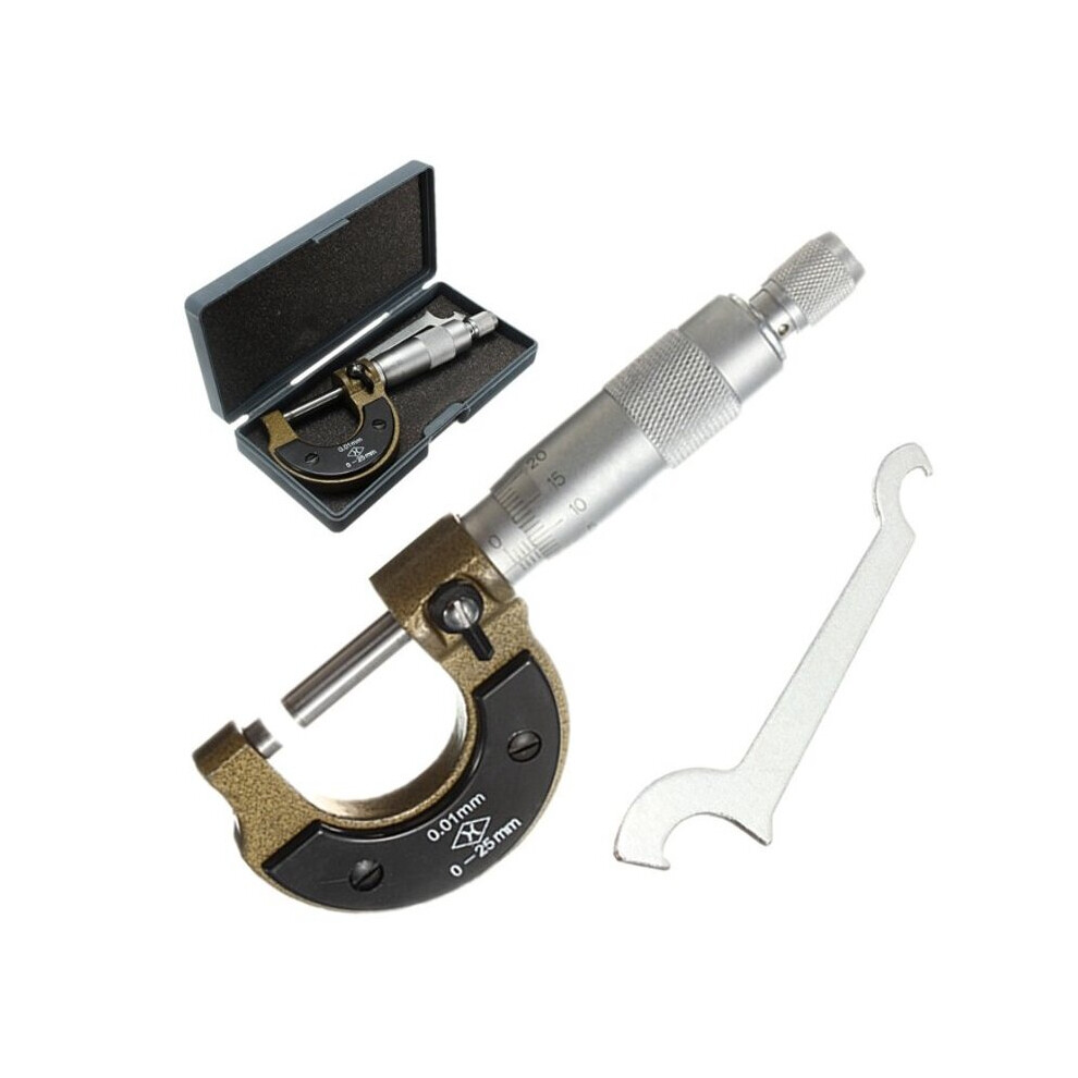 0-25Mm 0.01Mm Metric Diameter Micrometer Gauge Caliper Tool 700836539407