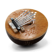 Kalimba Mini Coconut Handcrafted Thumb Piano in Genuine Coconut Shell, Compact Decorative Instrument with Soothing Melodic Tones