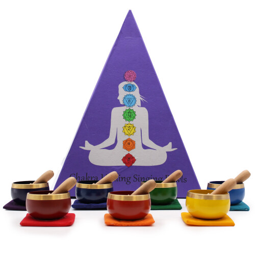 Tibetan Sing Bowls Sets Chakra Pyramid Singing Bowl Gift Set