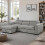 MORE4HOMES (Grey) TIVOLI FABRIC PULL OUT 3 SEATER CORNER SOFA BED 1
