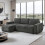 MORE4HOMES (Grey) VIENNA FABRIC PULL OUT FOLDING 3 SEATER CORNER SOFA BED 1