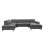 MORE4HOMES (Grey) LEON FABRIC PULL OUT CORNER SOFA BED 6