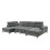 MORE4HOMES (Grey) LEON FABRIC PULL OUT CORNER SOFA BED 7