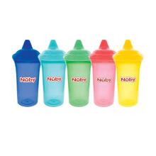 Nuby Geen-Vlek Bekertje met Dual-Flo Ventiel, Sippy Cup voor Baby en Peuter, 9 Ounce, Kleur Kan Variëren