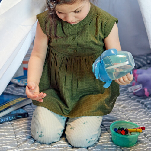 The First Years Stitch Silicone Straw Cup - Spill Proof Sippy Cups - T 2