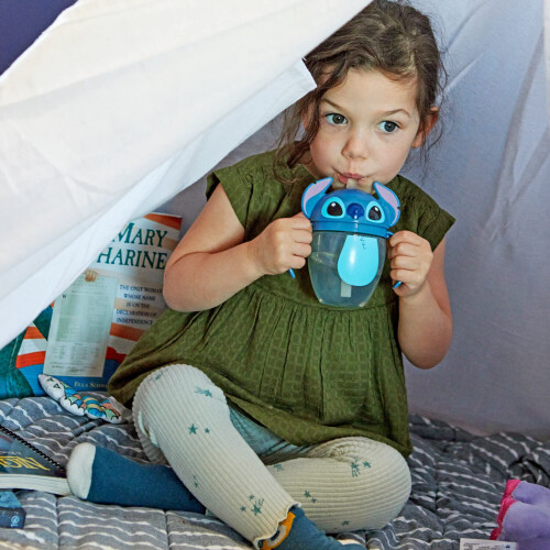 The First Years Stitch Silicone Straw Cup - Spill Proof Sippy Cups - T 1