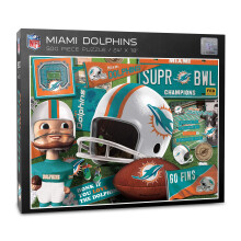 YouTheFan Miami Dolphins Retroserie 500-delars pussel - Nostalgiska lagminnen och historiska stadioner