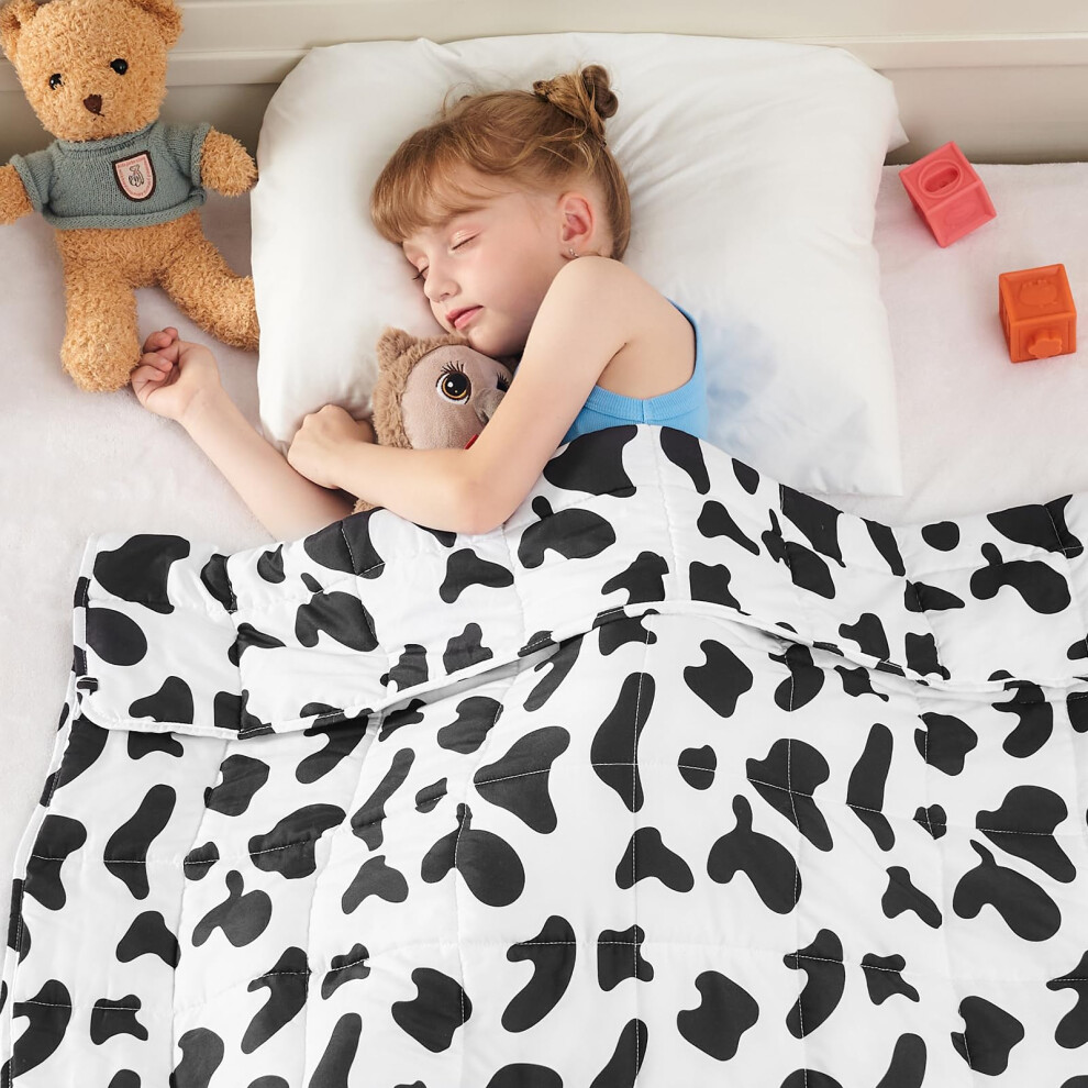 Yescool Couverture lestée 1,4 kg, rafraîchissante, lestée, motif vache, épaisse, pour dormir, confortable, lestée, pour 9 à 18 kg, 91 x 122 cm