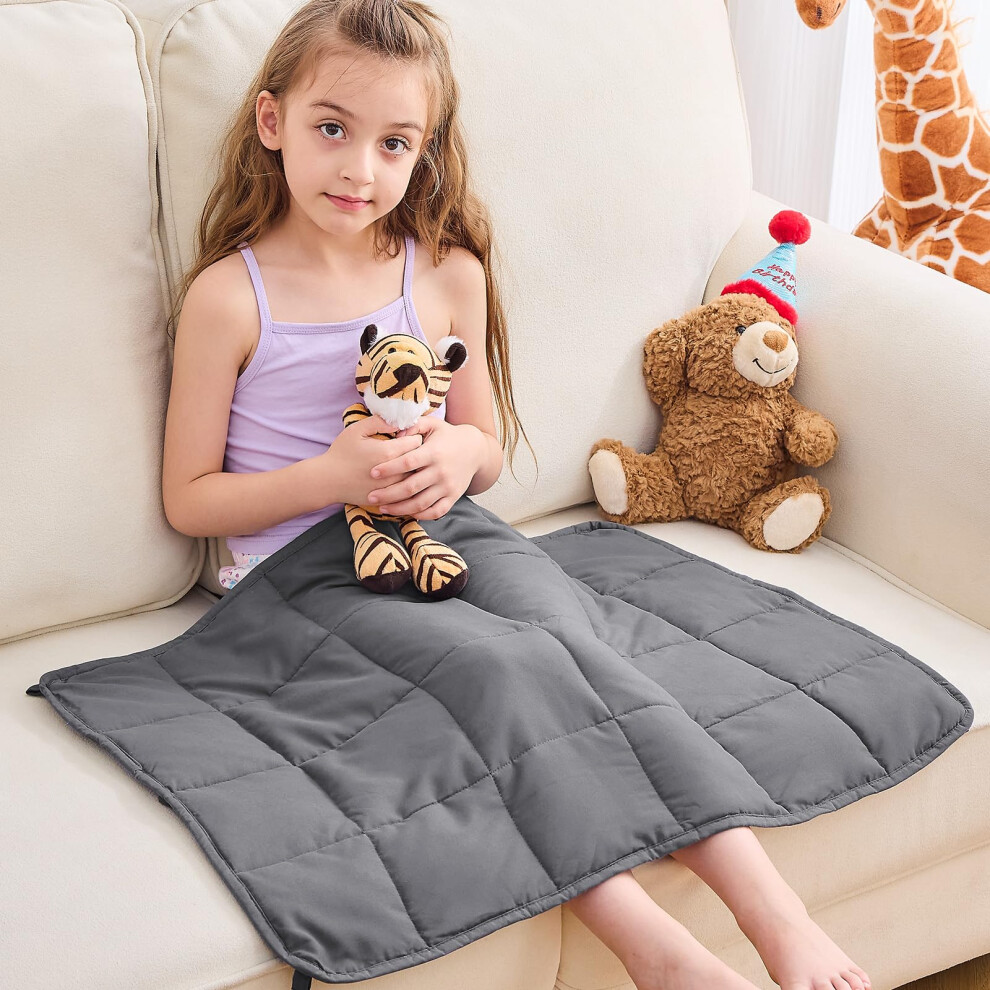 Yescool Coussin lesté pour genoux 2 livres Couverture lestée rafraîchissante pour genoux Gris Petite couverture lestée Couverture lestée pour voy