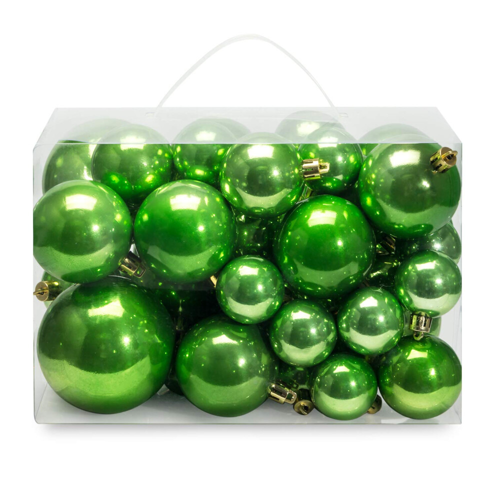 AMS 40ct Christmas Ball Plated Ornaments Tree Collection For Holiday Wedding Party Decoration40ct Pearl, Green