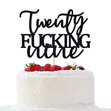 Unoggsor Twenty Fucking Nine Cake Topper - Decor pentru tort pentru 29 de ani de na?tere - Noroc pentru 29 de ani Articole pentru decora?iuni pen