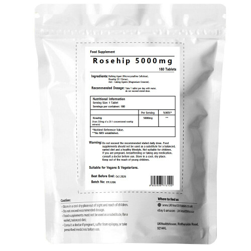 Rosehip Extract 5000mg x 180 Tablets Joint Health Arthritis Support 1