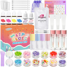 BRIPATI DIY Lip Gloss Making Kit - Lppglanstillbehr fr att gra ditt eget lppglans Lppglanstillverkningsset DIY Lip Gloss Kit fr tjejer Nyb