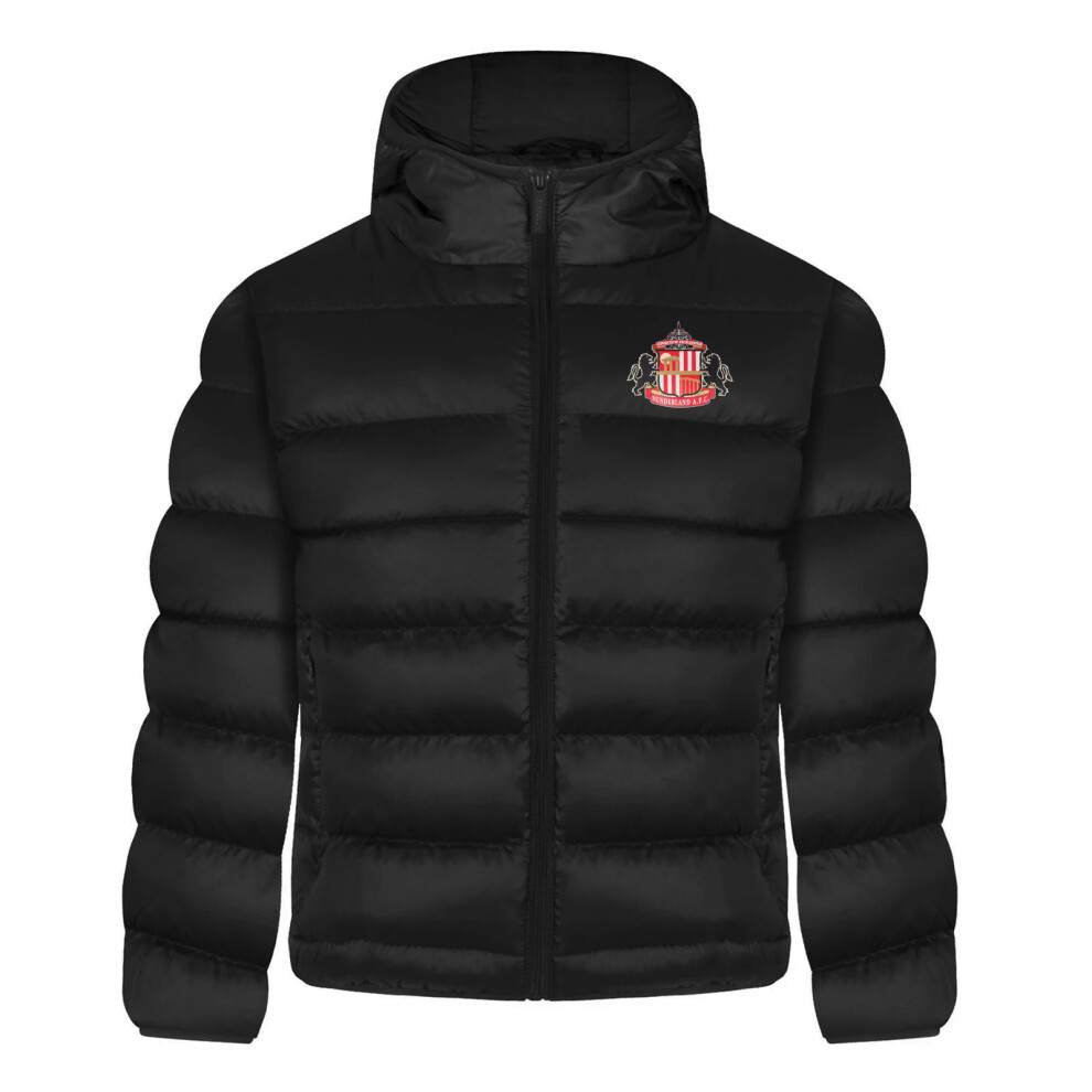 (10-11 Years) Sunderland AFC Boys Jacket Hooded Winter Quilted Kids OFFICIAL Football Gift