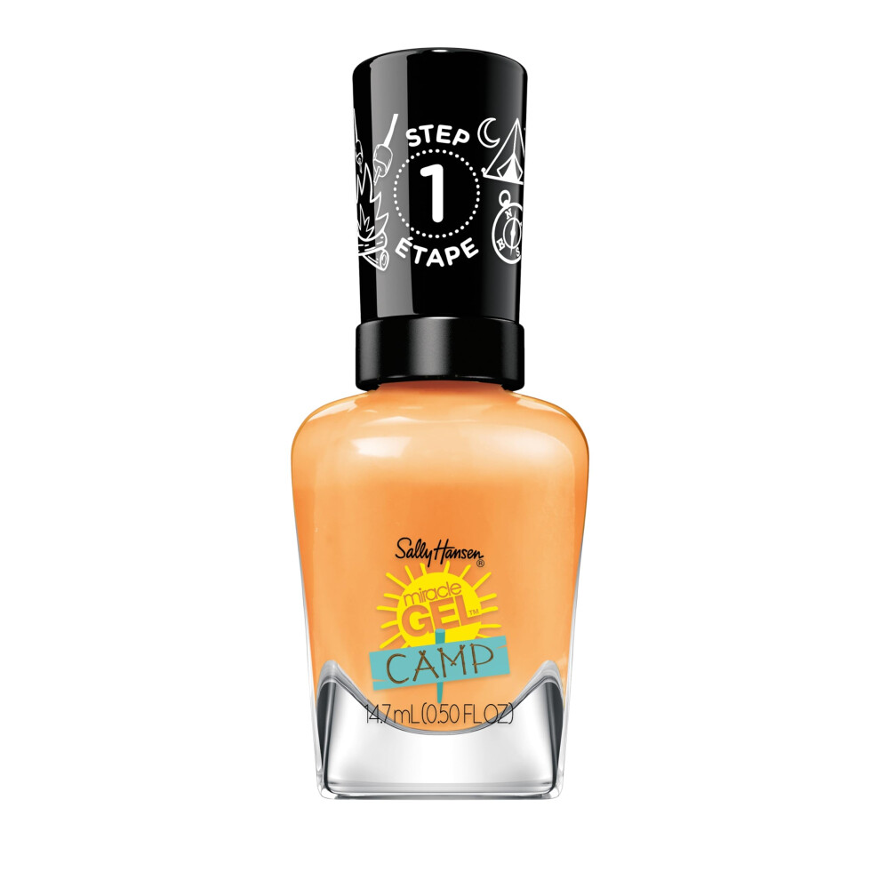 Sally Hansen Miracle Gel, Summer Camp Peach Retreat, Long Lasting, Gel-Like Formula, No UV Lamp Needed, Orange Nail Polish