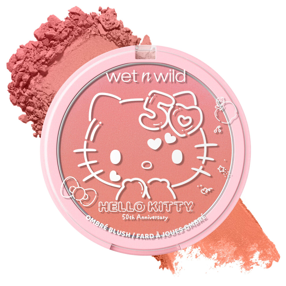 Wet N Wild Hello Kitty Ombre Blush, Buildable, Blendable Customizable Color, New Gradient Formula, Cruelty-Free & Vegan - Cotton Candy