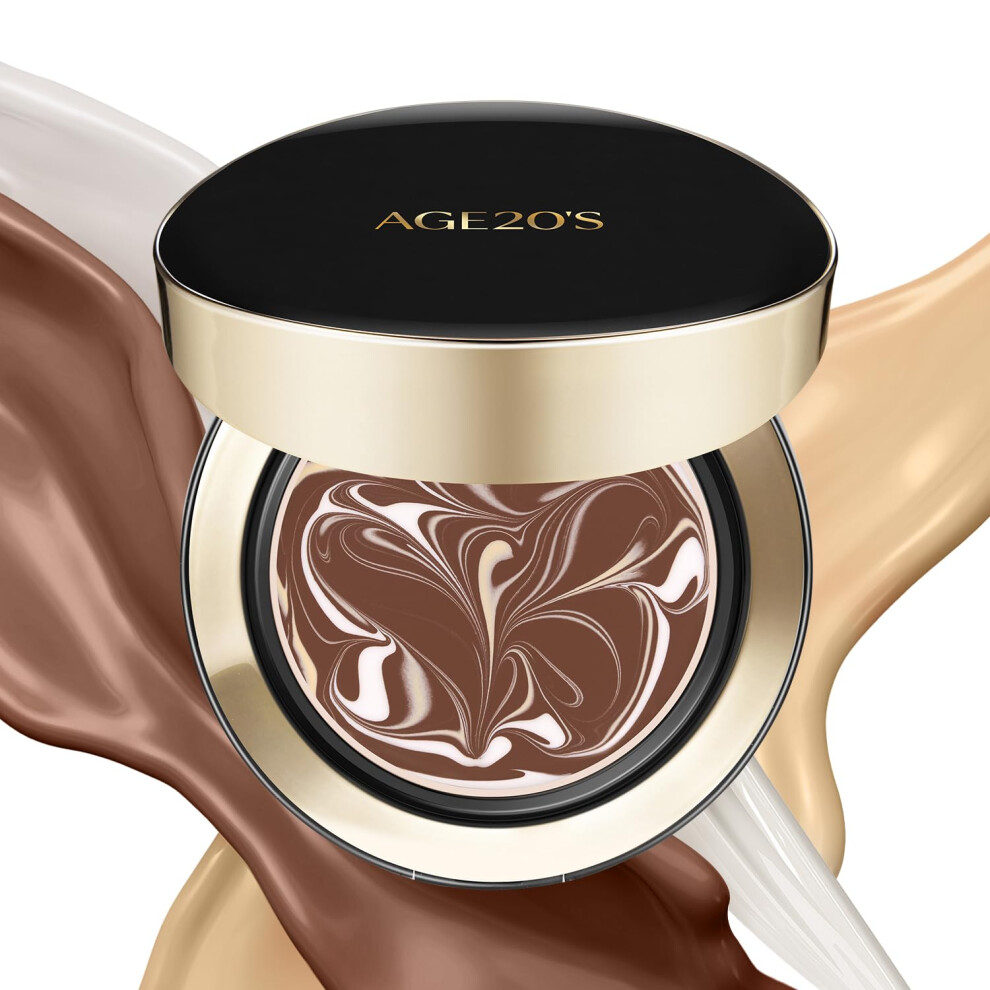 H Ans S Uk Cream Age20's Signature Essence Pact Spf 50+ | Pack Of 1 | 41N Mocha | Foundation, Dewy Finish, Natural Coverage | Korean Cushion Foundation