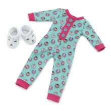 Emily Rose 14,5 inch Haine pentru papu?i Miel Print Pijamale pentru papu?i 14"""" Set cadou PJ-uri, inclusiv papuci pentru papu?i! | Cutie cadou! |