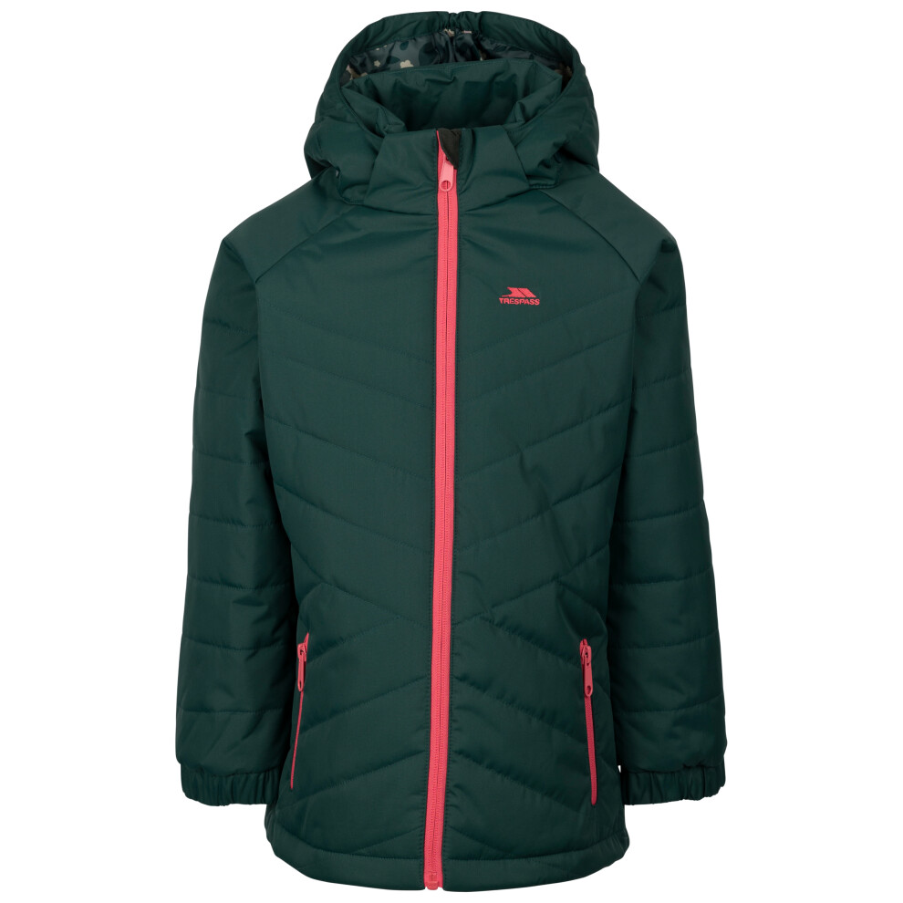(9-10 Years, Pine) Trespass Kids Quilted Padded Casual Jacket Andee