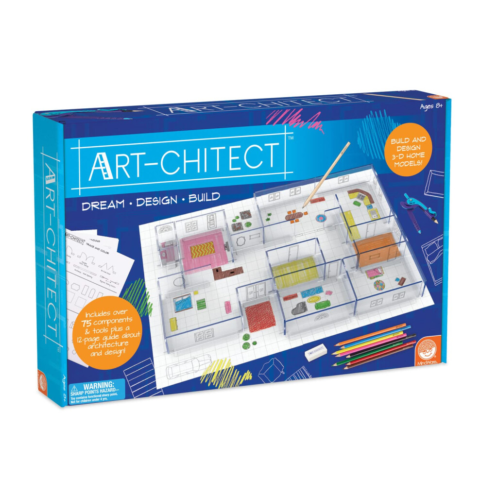 MindWare Art-chitect Home Model Building for Kids - 3D Architectural Design Kit for Kids Ages 8 and Up - Learn The Basics of Architecture As You Desig