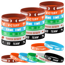 Lesnala 48 Stck Fuball-Silikon-Armbnder, Rugby-Armbnder fr Kinder und Erwachsene, motivierende Sport-Motto-Partyzubehr, Klassenzimmer-Belohnung