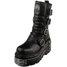 (7.5) New Rock M-373-s44 Unisex Platform Boots in Black