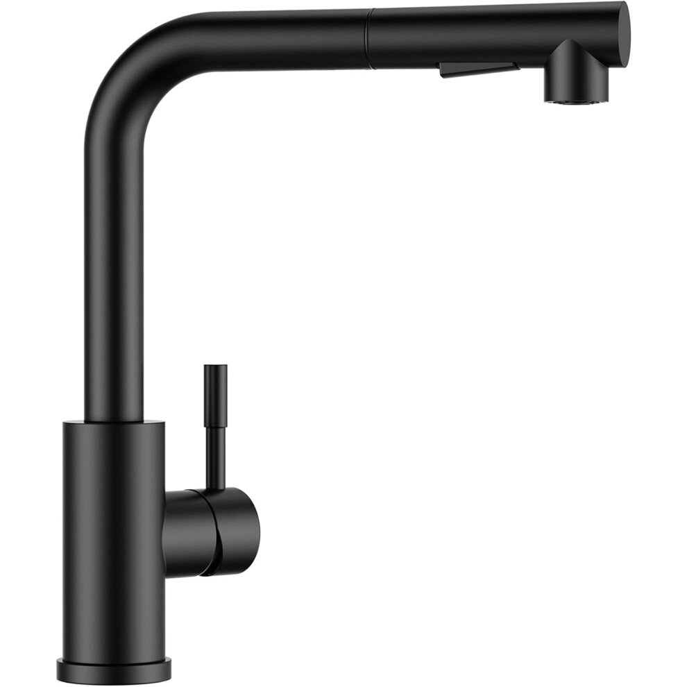 Black Kitchen Faucet with Pull-Out Spray, Brushed 304 Stainless Steel Kitchen Faucet, 360? Rotatable 2-Spray Sink Mixer Tap