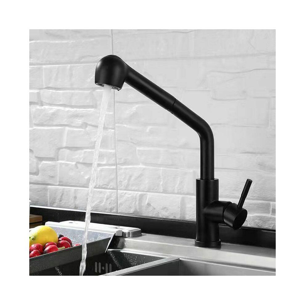 Robinet Cuisine Extractible 2 Modes de Jet Pivotant 360? MitigEU Monocommande Evier Eau Froide et Chaude Noir