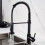 Single Handle Spring Kitchen Faucet Brass with Pull Out Sprayer Kitchen Sink Mixer Tap (Black) 3