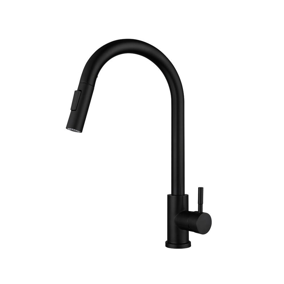 Robinet Cuisine Douchette, Mitigeur Cuisine Noir avec Douchette extractible , Robinetterie de Cuisine en Acier Inoxydable Eau chaude et froide