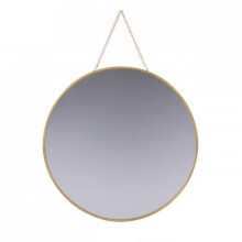 Golden Metal Round Wall Mirror 30cm Decorative Modern Durable for Home D?cor