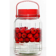 10L Glass Jar with Red Lid Handle Durable Food Storage Easy Pour Multi Purpose
