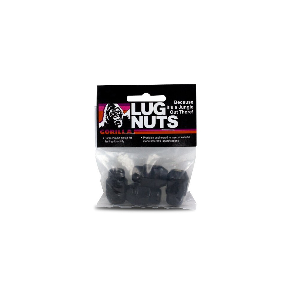 Gorilla Automotive 91137BCB Acorn Bulge Black Chrome Lug Nuts (12mm x 1.50 Thread Size)