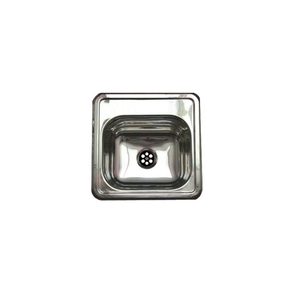Photos - Kitchen Sink Whitehaus WH692ABLPOSS Square 15Inch DropIn Bar Sink with a Smooth Surface Polished Stainless Steel WH692ABL-POSS