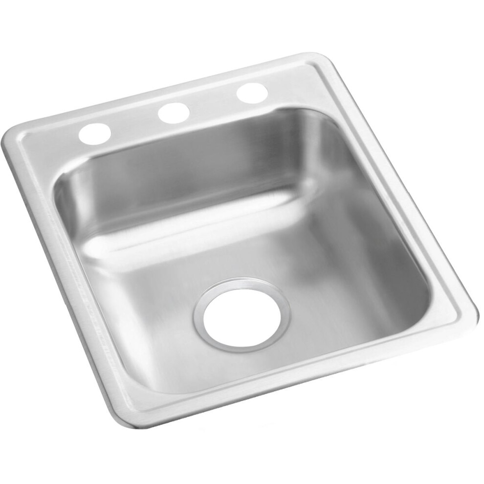 Photos - Kitchen Sink Elkay Dayton Stainless Steel 17 x 211/4 x 61/2 Single Bowl Top Mount Bar Sink B005XNDW0Y 