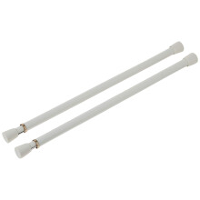 Blu-Pier Tech Small Spring Tension Lijzi de perdea de tensiune de 12 pna la 20 inci reglabila cu arc-White 2 tije pe pachet