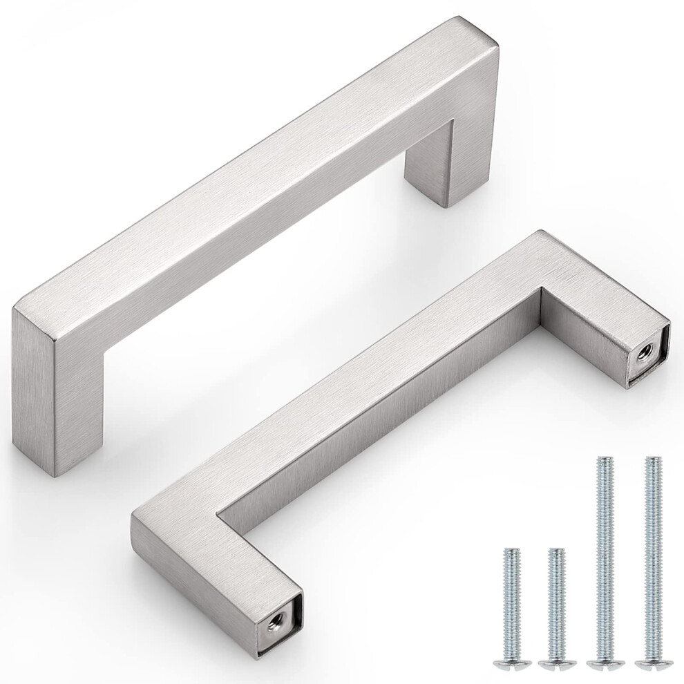 Probrico(30 Pack Square Cabinet Handles 33/4?Hole Centers Dresser Closet Drawer Pulls Stainless Steel Modern T Bar Pulls Cabinet Hardware 41/4 Overa 611559333244