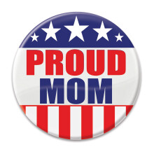 Beistle BT017 Bouton patriotique en papier cartonn Proud Mom multicolore