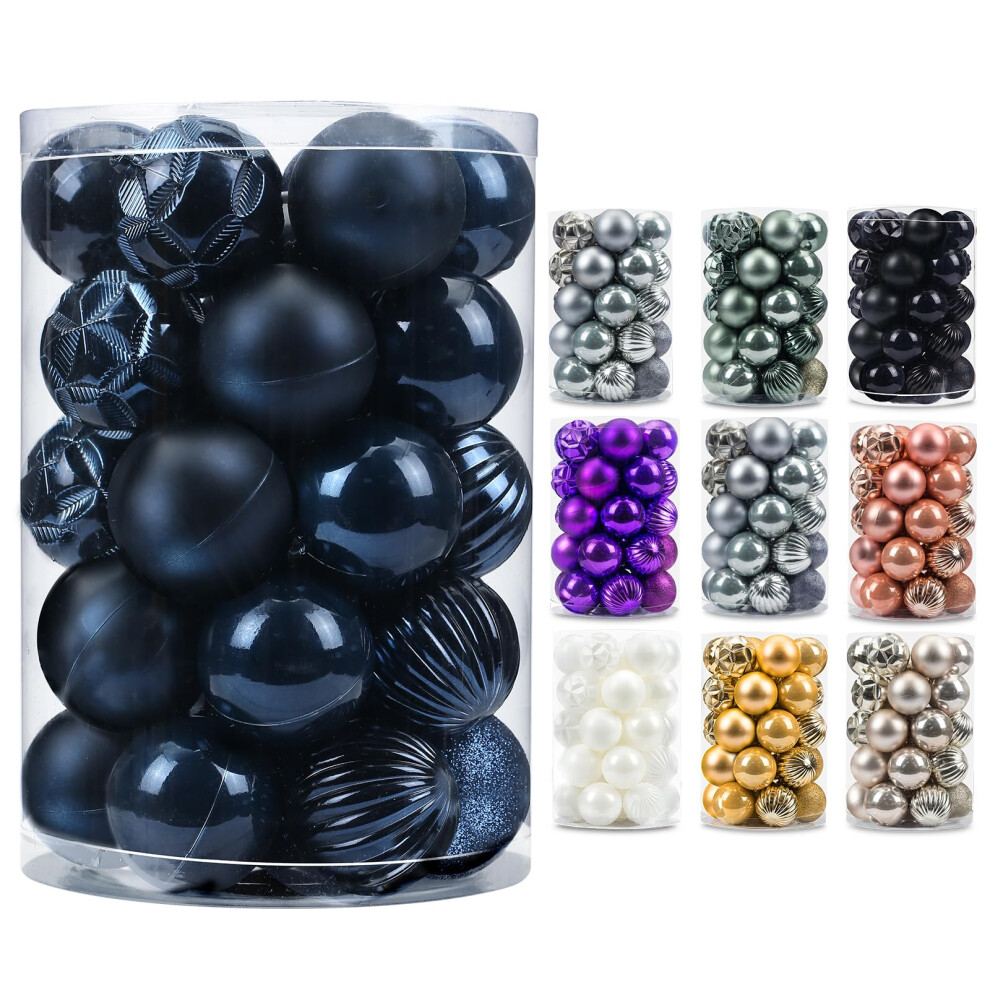 Boule De No L Ams 60 Mm 34 Carats, Grande D Coration De F Te, Pendentif Incassable Pour Sapin De No L (60 Mm, Bleu Nuit)-image